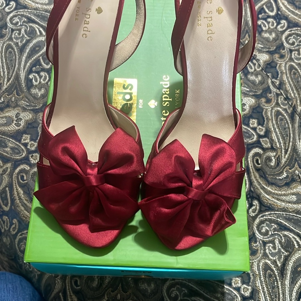 Kate Spade Red Satin Bow Women's Shoes